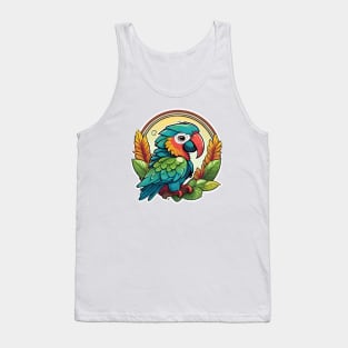 Vibrant Parrot Delights: A Rainbow of Feathers! Tank Top